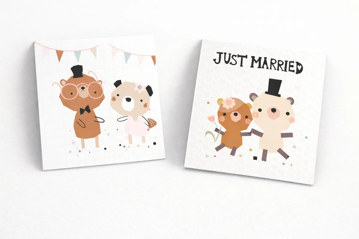 Postcards "Just married