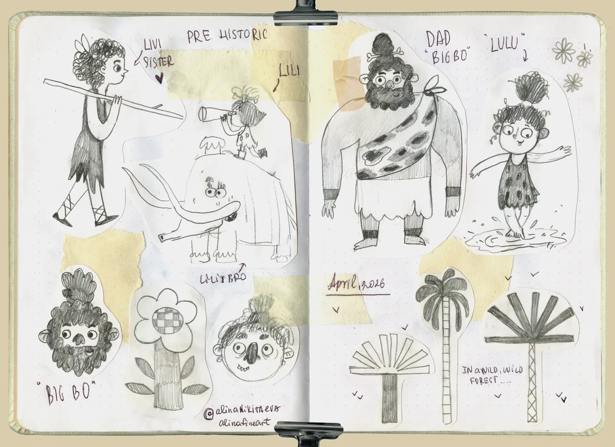Sketchbook "Prehistoric Family"