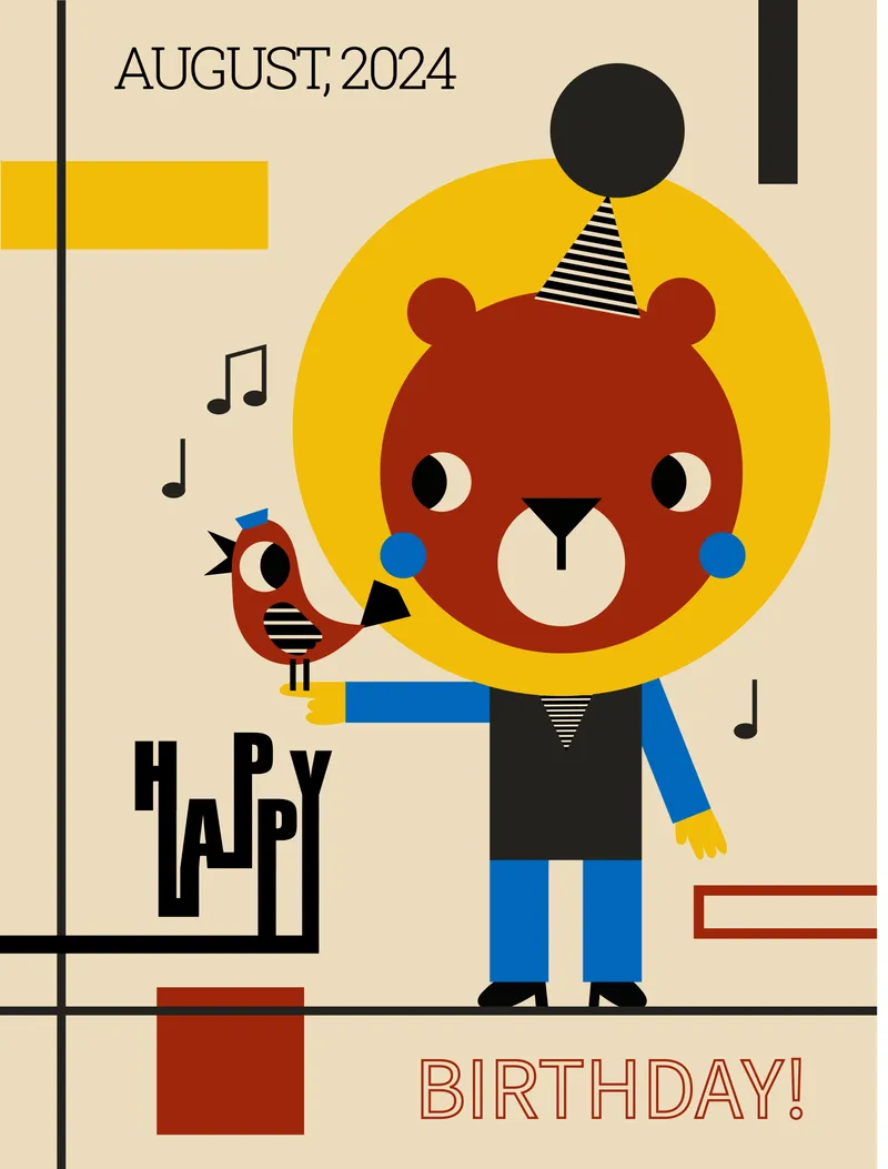 Bauhaus "Happy Birthday" Poster