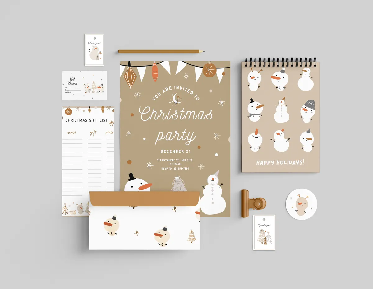 The Christmas stationery set